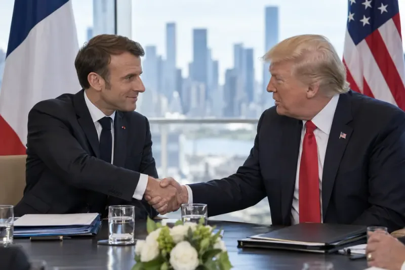 Macron beskriver mötet med Trump som konstruktivt