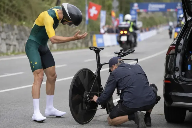 Cameron Rogers fullföljde efter cykelhaveriet