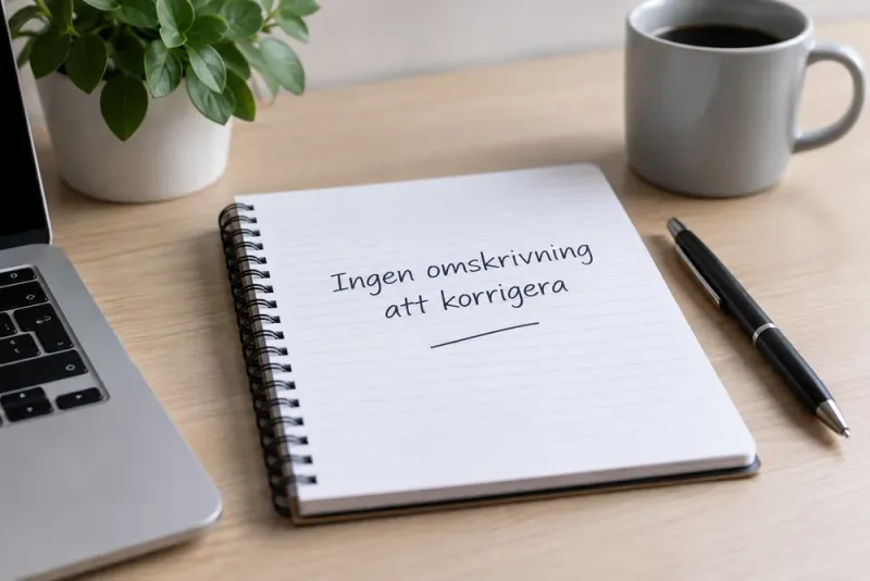 Ingen omskrivning att korrigera