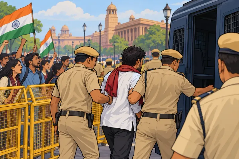 Abhijeet Dipke gripen på nytt inför valprotester i Indien