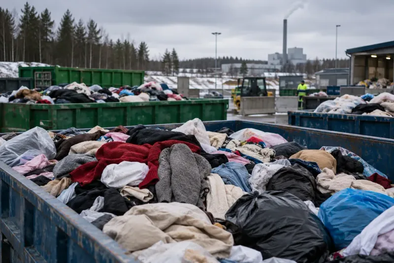 Nio ton textilier bränns varje vecka i Umeåregionen