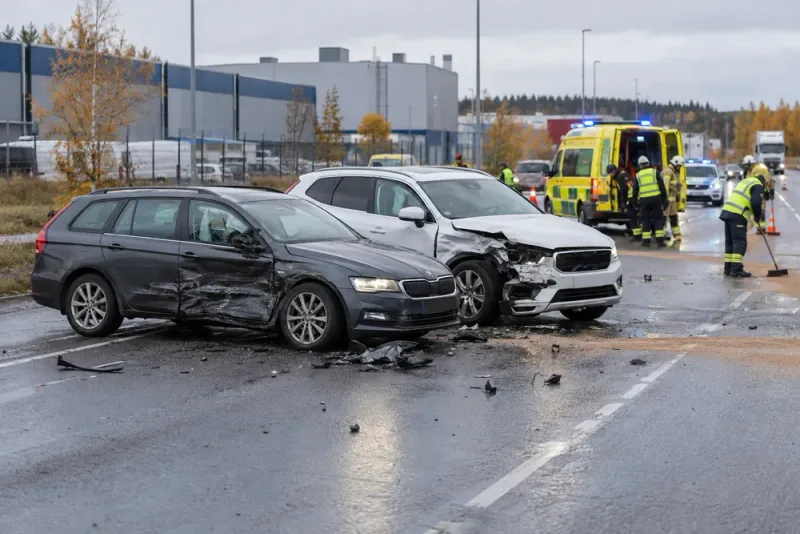 Två till sjukhus efter bilkollision i Lugnvik