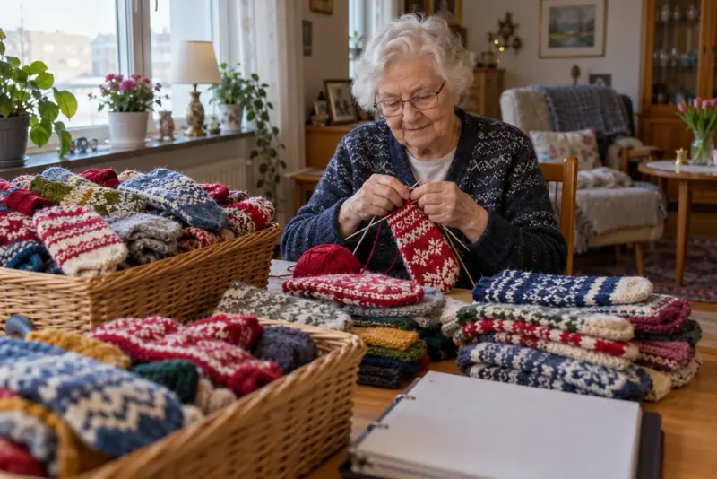 Sonja Jansson, 90, har stickat 1 900 par vantar