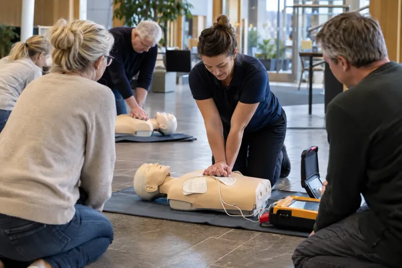 Besökare tränade livräddning under hjärtstoppsdagen i Örnsköldsvik