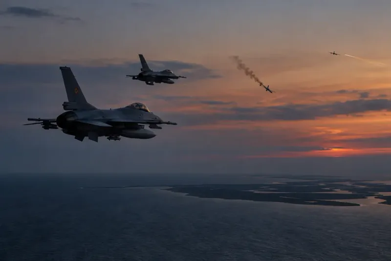 Rumänska F-16-plan sköt ner två drönare över Svarta havet
