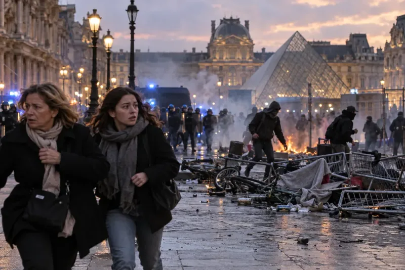Våldsamma protester i Paris – svenska turister flydde från bränder
