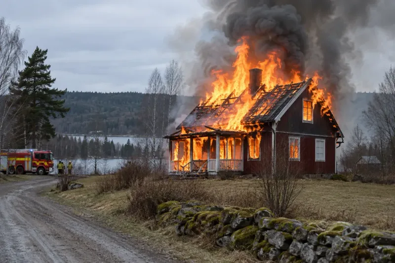 Obebott hus övertänt – får brinna ner
