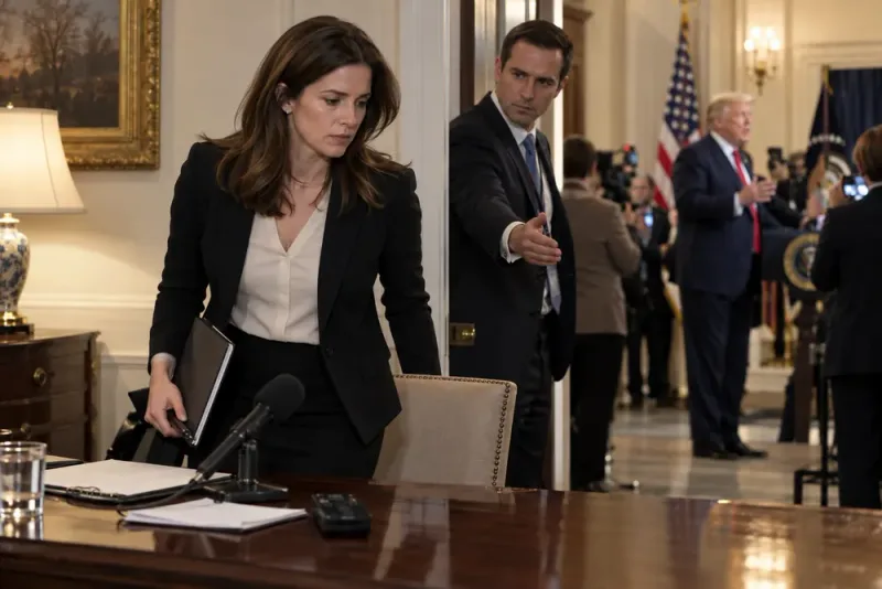 Donald Trump avskedade Katie Zacharia mitt under intervju