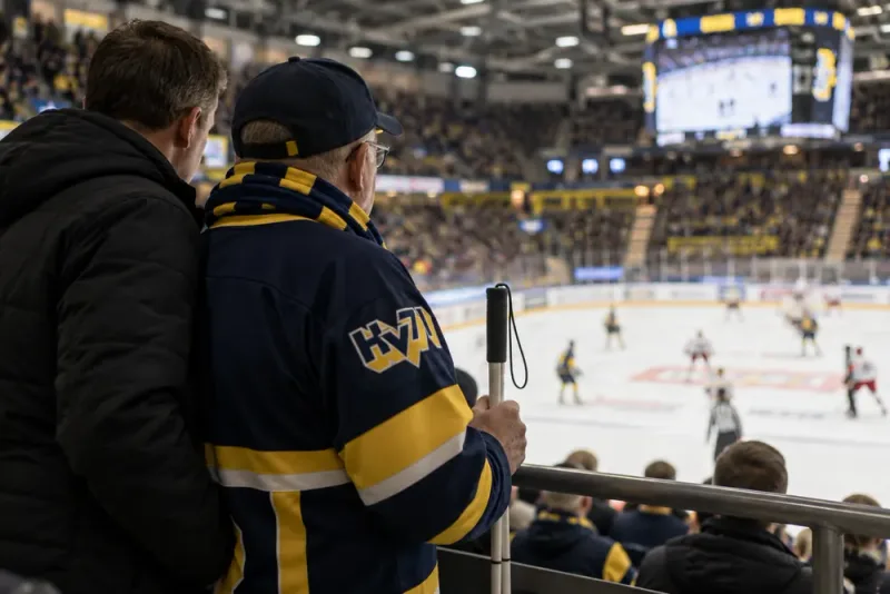 Christer Lorentsson följer HV71 trots svår synskada