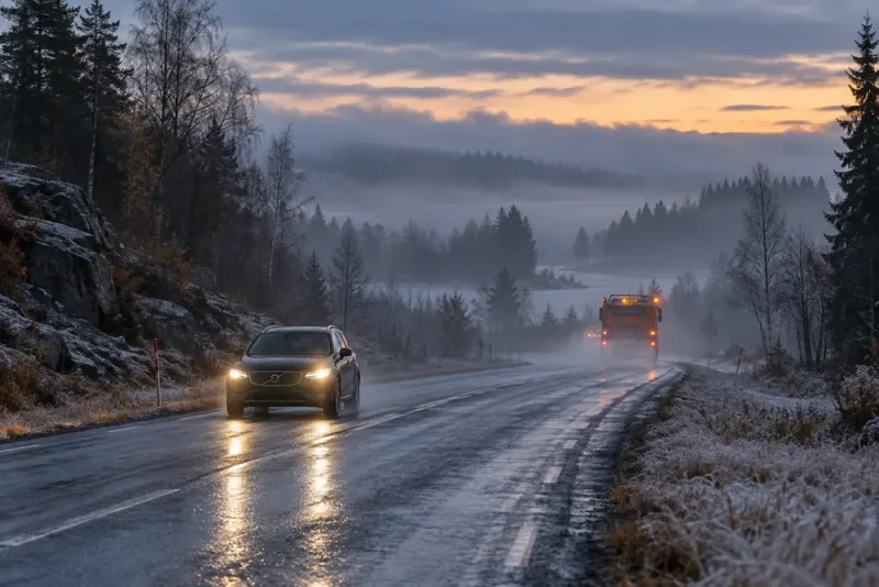 Trafikverket varnar för förrädisk halka på svenska vägar