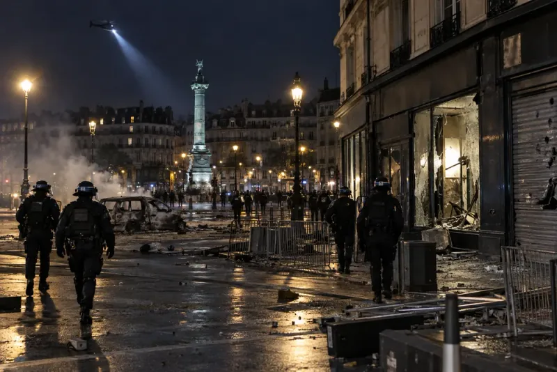 2 400 gripna efter våldsamma protester i Frankrike