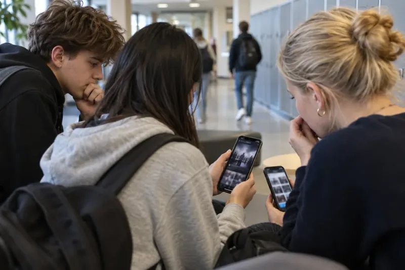 Gymnasieelever berättar om våldsfilmer i sociala medier