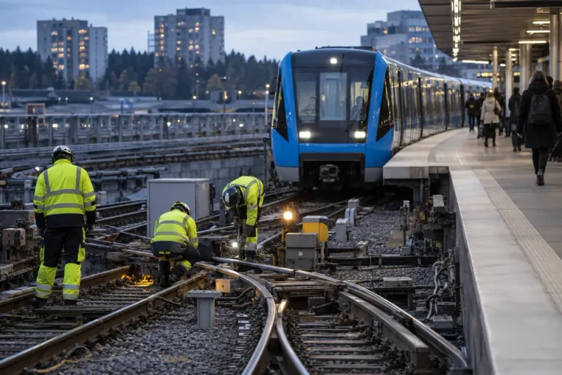Rälsbrott stoppar normal tunnelbanetrafik till Akalla