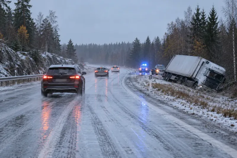 Extrem halka i tre län – polisen varnar bilister