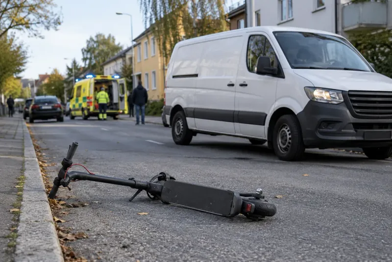 Kvinna på elsparkcykel döms efter kollision med skåpbil