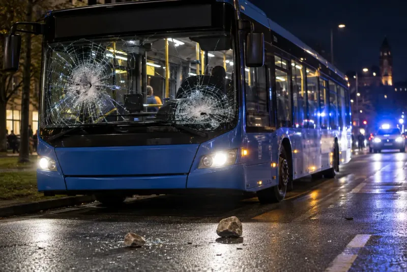 Man attackerade buss med stenar – ingen misstänkt gripen