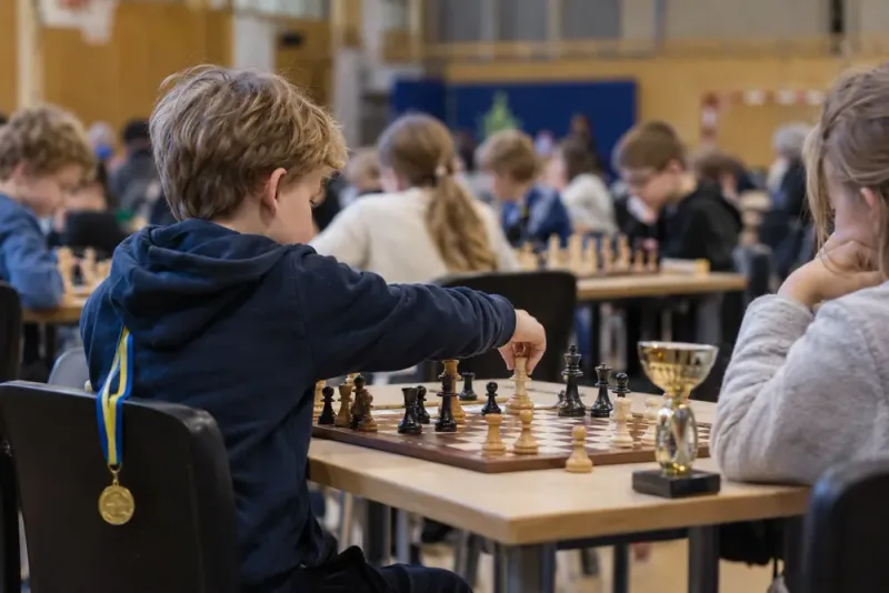 Harald Bergdahl, 7, tog historiskt SM-guld i schack