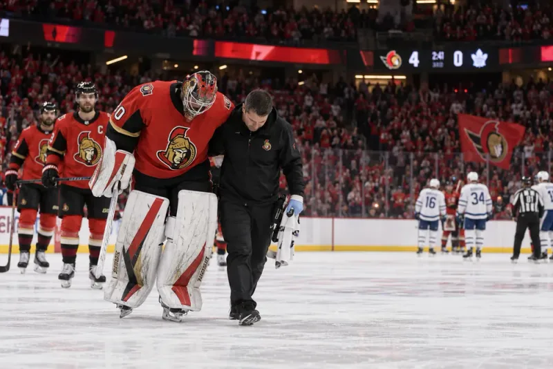 Linus Ullmark tvingades bryta när Ottawa vann stort