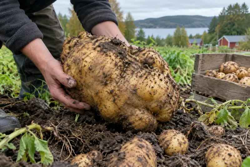 Jättepotatis i Nordingrå bara 27 gram från rekordet
