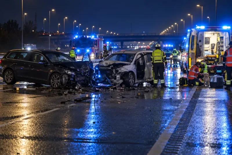 Två till sjukhus efter misstänkt färd mot trafiken på E6