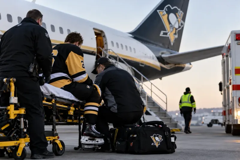 Ben Kindel kollapsade – nya besked från Pittsburgh Penguins