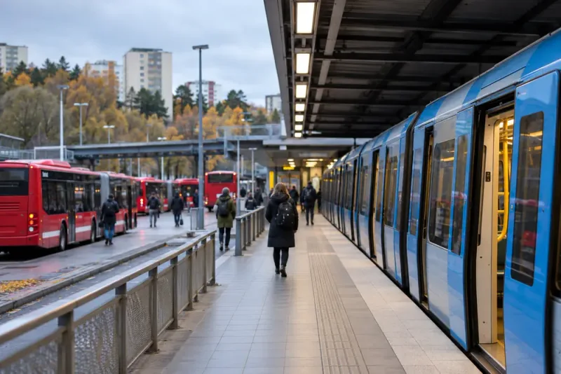 Tekniskt fel stoppade blå linjen – bussar sattes in