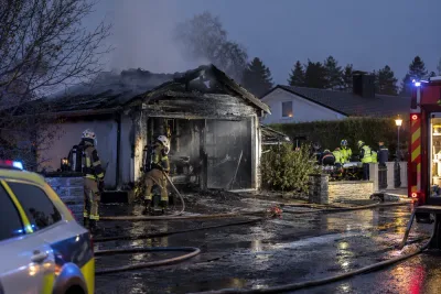 Flera skadade vid garagebrand – polisen utreder brott