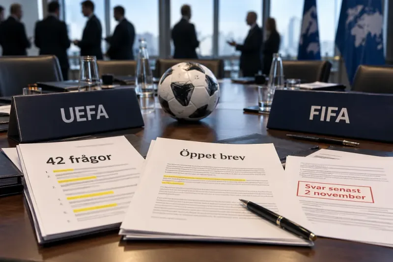 Uefa pressar Fifa med 42 frågor