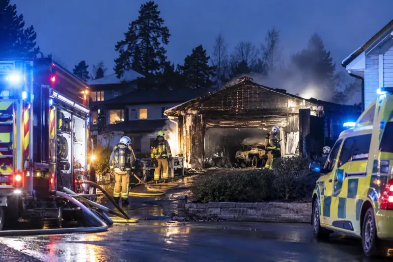 Sju barn skadade i garagebrand – fyra fortsatt allvarligt skadade