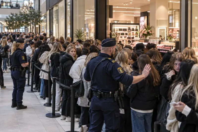 Polis larmades efter trängsel vid Kicks butiksinvigning