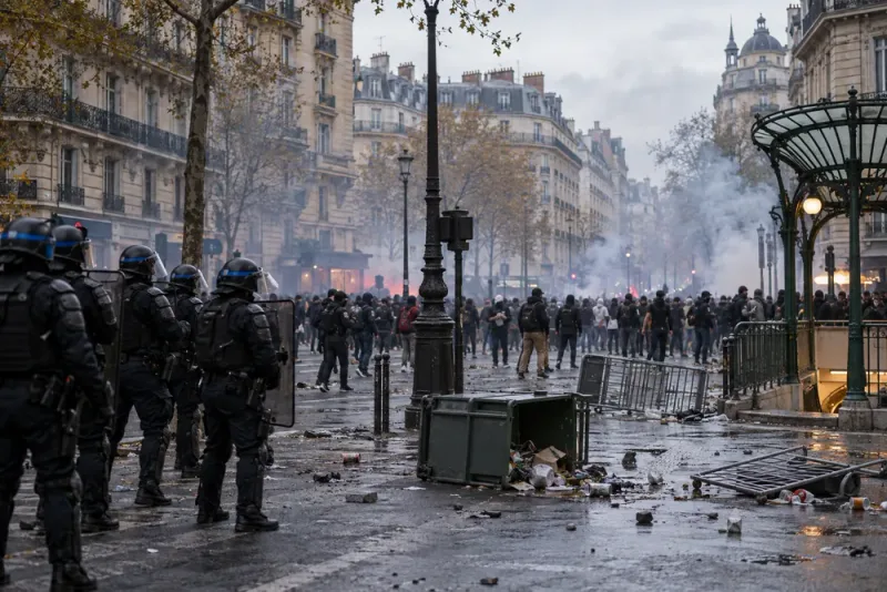 Våldsamma elevprotester lamslår Paris – svensk beskriver oroligheterna