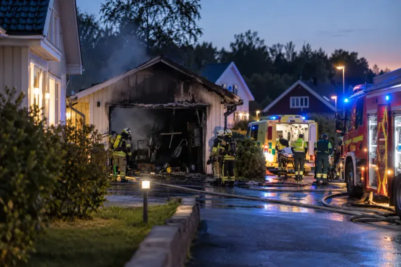 Sju barn skadade i garagebrand – kommunen öppnar krisstöd
