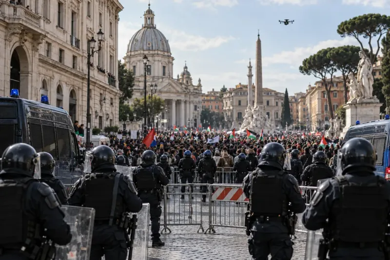 Massdemonstrationer i Europa – tusentals poliser mobiliserade