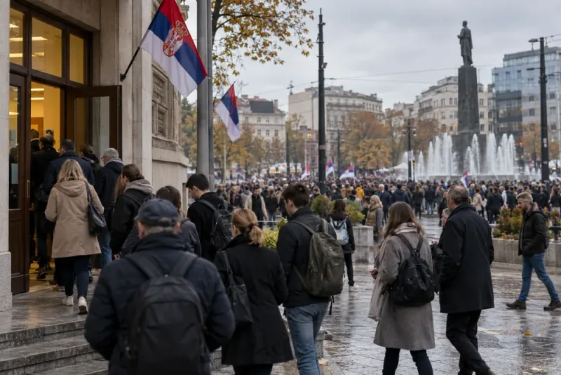 Serbien röstar efter två års protester mot regeringsmakten