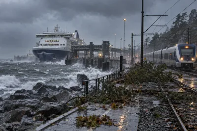 Stormen Boelo stoppar tåg och försenar Gotlandsfärjor