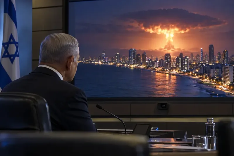 Benjamin Netanyahu varnar för kärnvapenattack inför valet