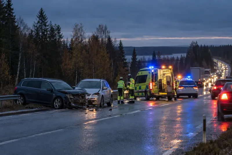 Två till sjukhus efter bilkollision på väg 97