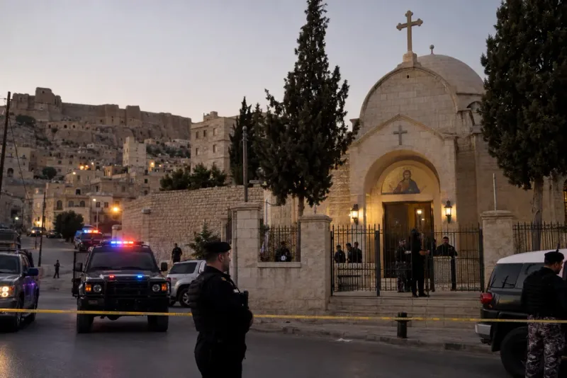 Tre misstänkta gripna efter dödlig kyrkoattack i Jordanien