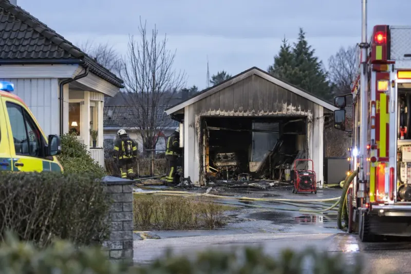 Livshotet hävt för barn efter garagebrand i Fristad