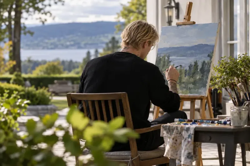 Marius Borg Høiby har börjat måla under häktningen