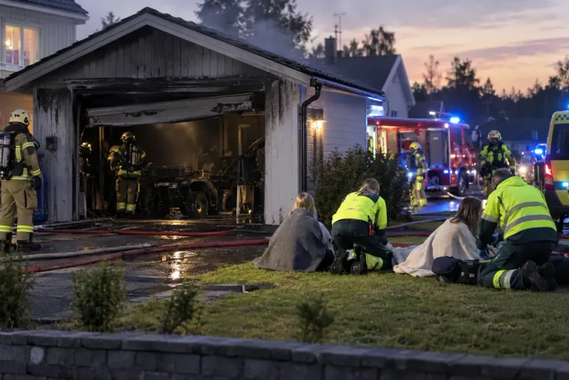 Nio skadade i garagebrand – pojke fick livshotande skador
