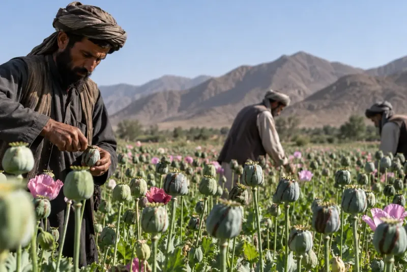 Afghanistans opiumproduktion femdubblad trots talibanernas förbud