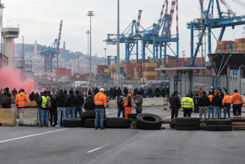 Italiens protestvåg växer – hamnarbetare blockerar hamnar