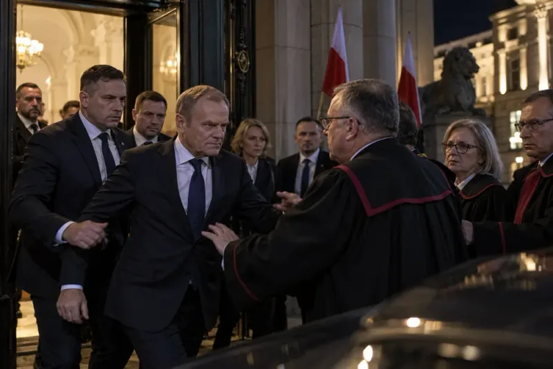 Polens president i fysisk konfrontation under domstolskris