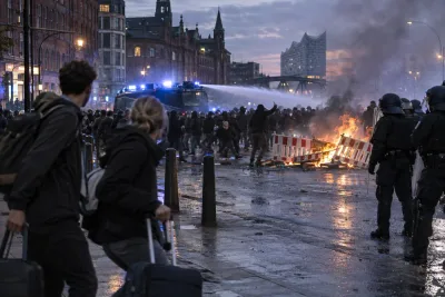 Våldsamma protester i Hamburg – svensk turist tvingades byta hotell